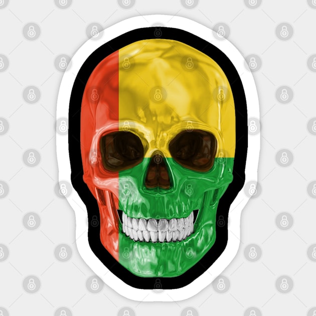 Guinea Bissau Flag Skull - Gift for Bissau Guinean With Roots From Guinea Bissau Sticker by Country Flags